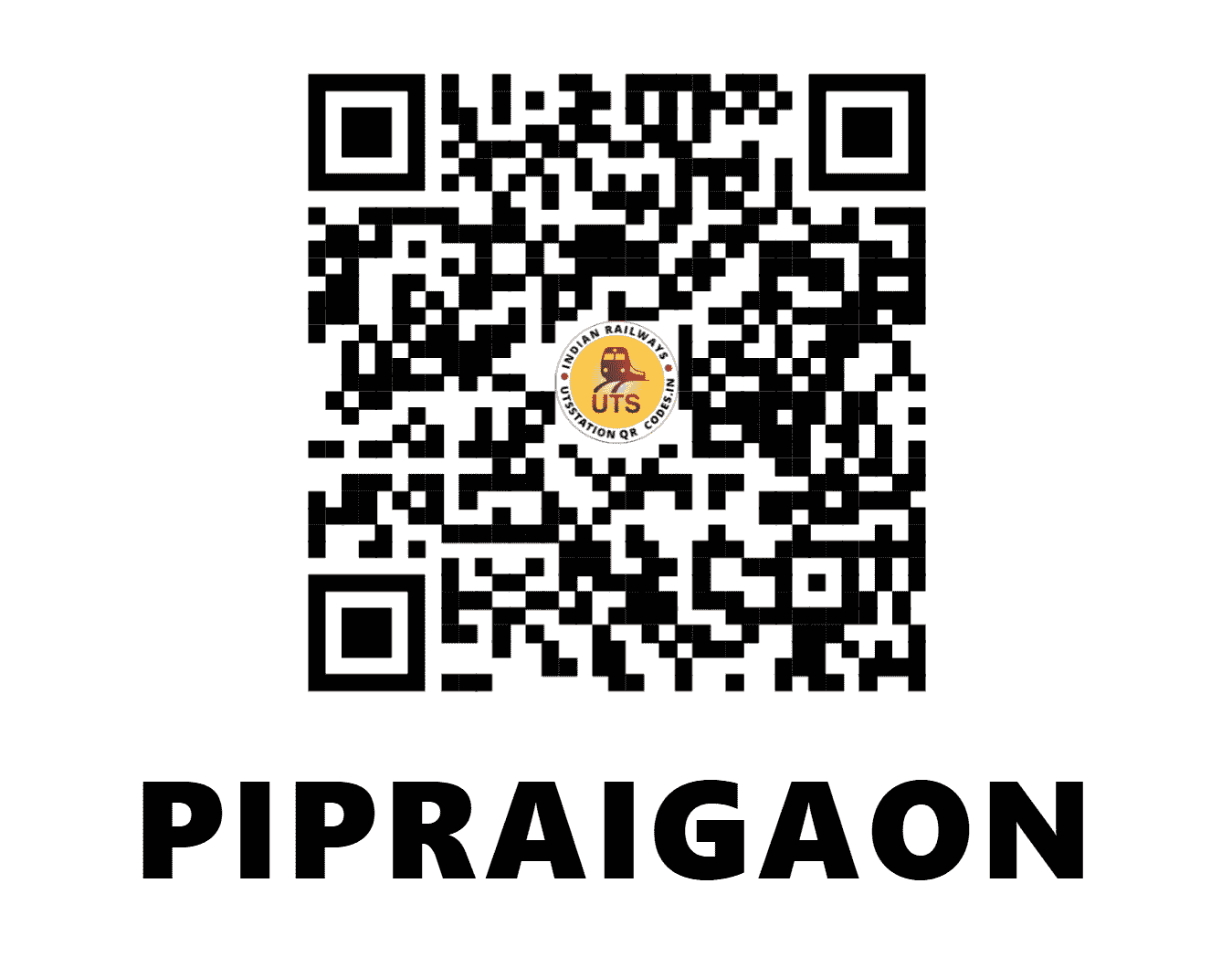 UTS QR Code for PIPRAIGAON - PIA (WC - MADHYA PRADESH)